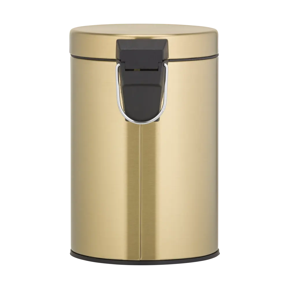 91634-07 3L freestanding pedal bin for hotels – Brushed Gold front view
