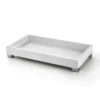 solid surface amenity tray with brass feet color white