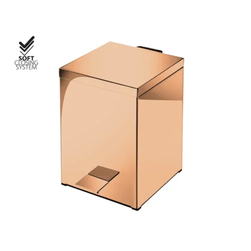5L pedal waste bin for hotels โ Rose gold 24k polished A06 finish