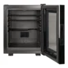 ETON minibar 20L – porta in vetro aperta, interno nero visibile