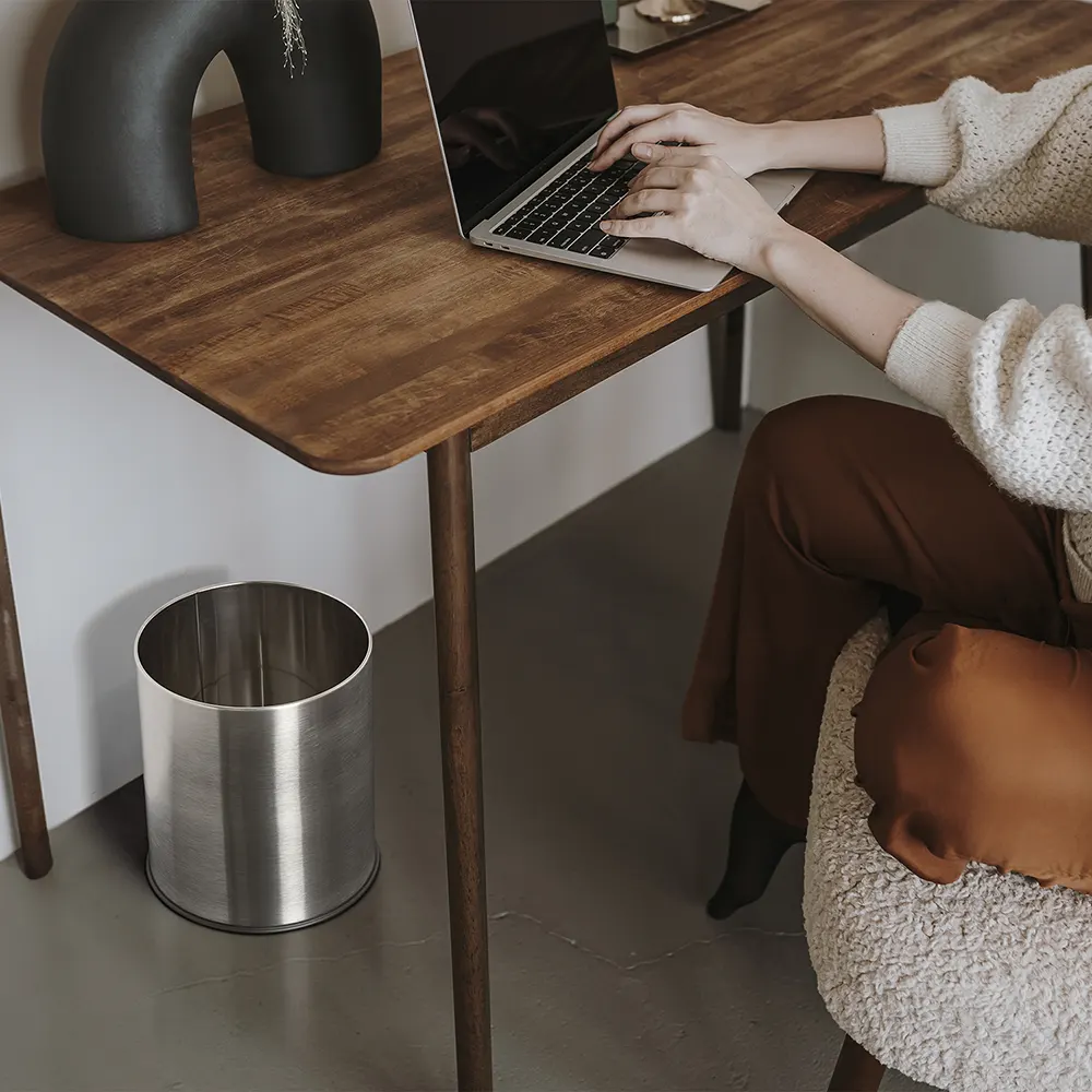 THORNTON 9L single layer bin &ndash; lifestyle photo in room (brushed steel)