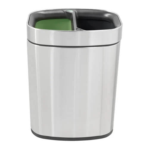 NEWPORT 12L dual recycling bin for hotel rooms โ brushed steel finish