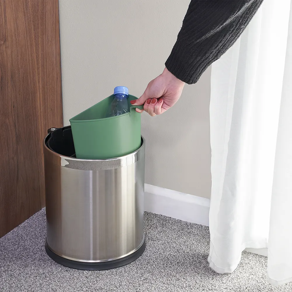 9L recycling bin insert for hotels &ndash; inside bin showing waste separation (THORNTON)