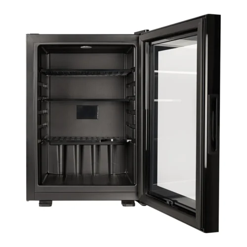 ETON minibar 40L – porta in vetro aperta, interno nero visibile