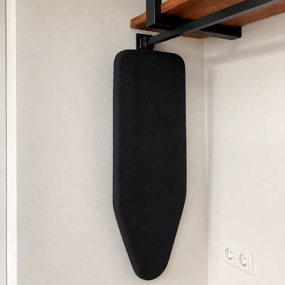 MINI tabletop ironing board hanging in hotel wardrobe