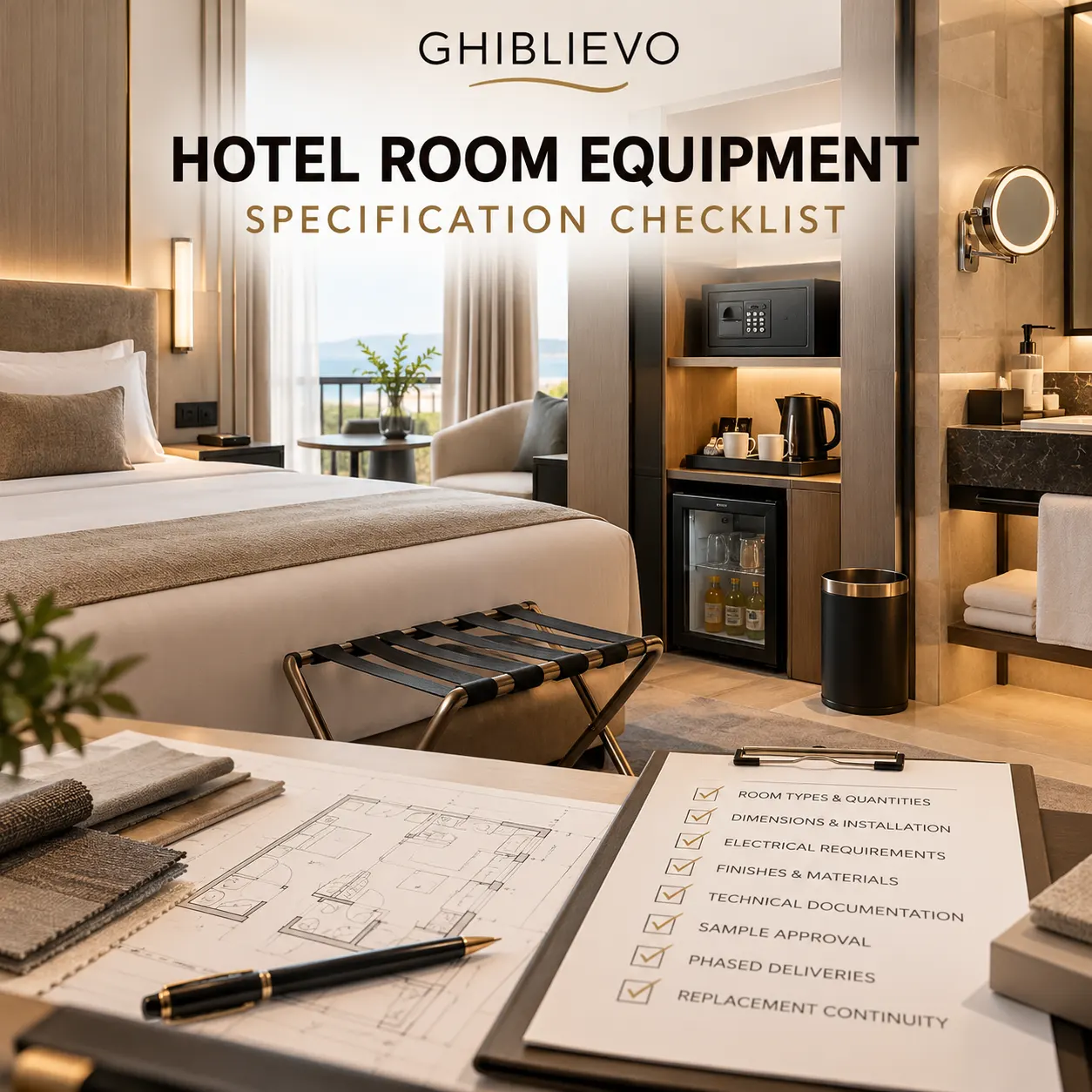 Hotel room equipment specification checklist for international hospitality projects
